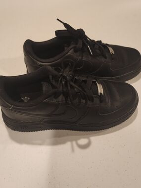 Nike Air Force 1 All-Black Low-Top Leather Sneakers